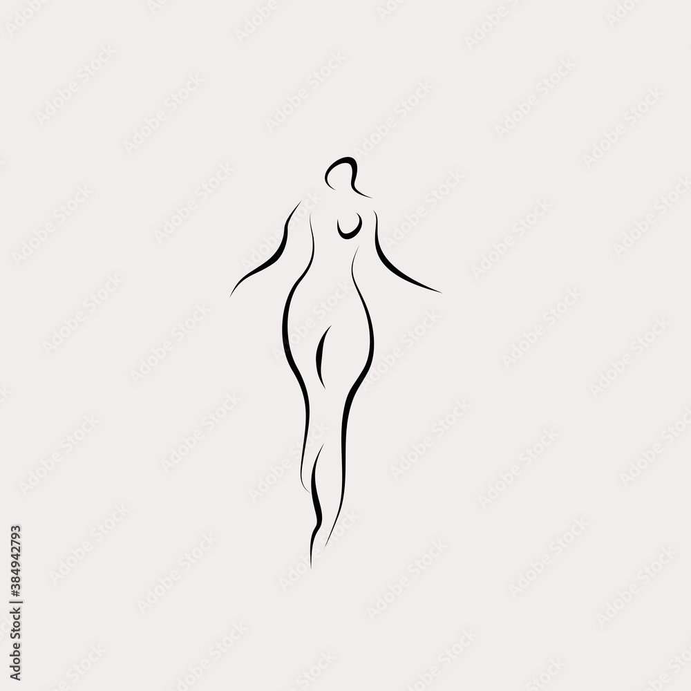 female shape line illustration icon vector