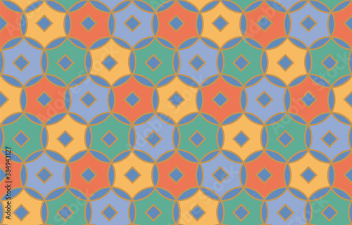 Oriental hexagon geometric seamless pattern