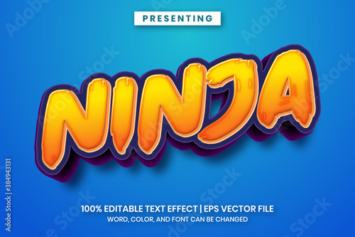Popular ninja cartoon title text effect. Naruto movie