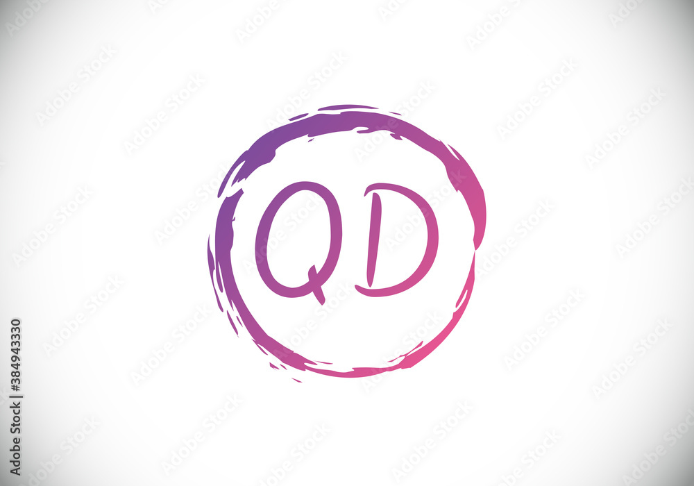 Initial Monogram Letter Q D Logo Design Vector Template. Q D Letter Logo Design Initial Monogram Letter Q D Logo Design Vector Template. Q D Letter Logo Design