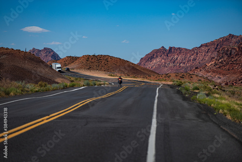 Empty scenic highway in Arizona, USA. Road in America.