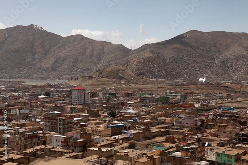 Slums settlements around the city of Kabul in Afghanistan
