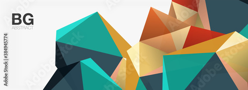 3d mosaic abstract backgrounds, low poly shape geometric design