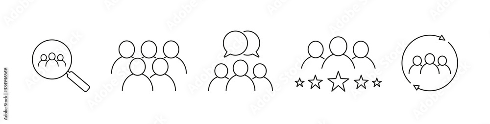 Team work symbols. Flat business icon set, human resource. People, discussion, meeting, group, work, business. Vector illustration. Team work symbols. Flat business icon set, human resource. People, discussion, meeting, group, work, business. Vector illustration.