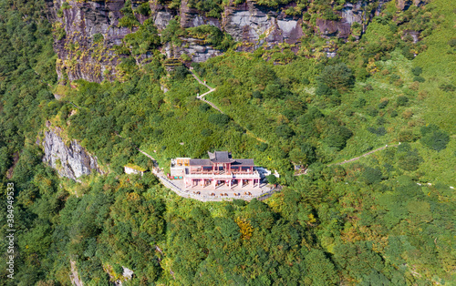 Aerial view of Mount Fanjing, Tongren City, Guizhou Province, China photo