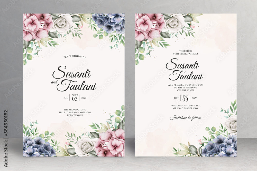 Beautiful floral invitation card theme