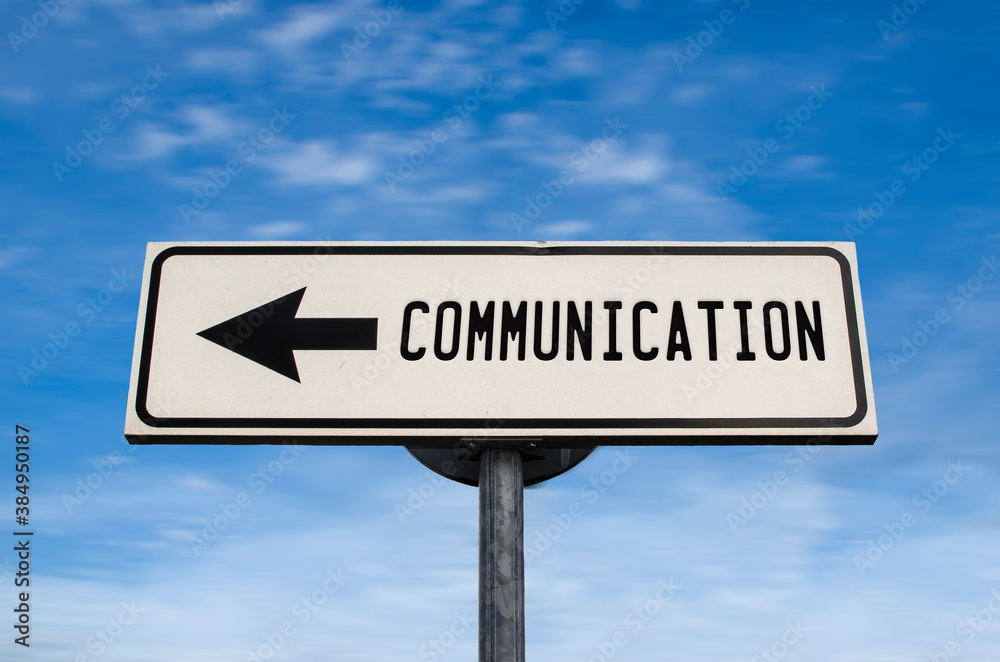 Communication road sign, arrow on blue sky background. One way blank road sign with copy space. Arrow on a pole pointing in one direction. Communication road sign, arrow on blue sky background. One way blank road sign with copy space. Arrow on a pole pointing in one direction.