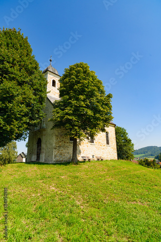 chapel on mountain kalvarienberg near st.georgen im attergau, upper austria photo