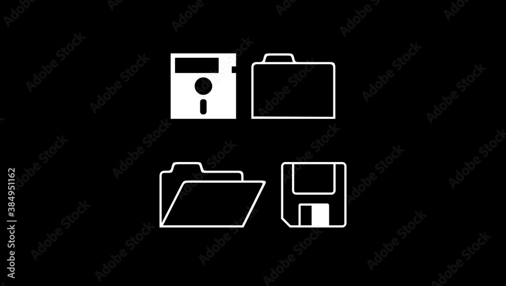 folder and save icon folder and save icon
