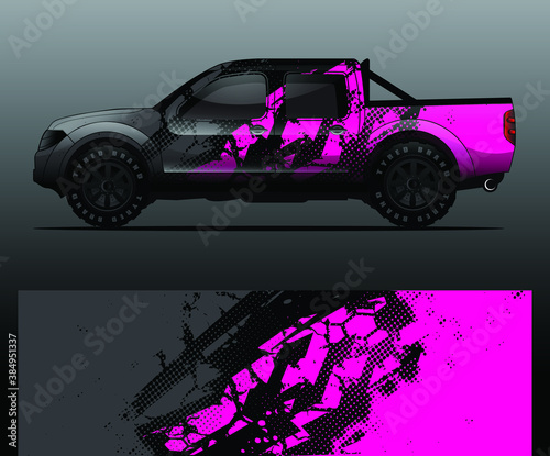 Truck decal graphic wrap vector, abstract background