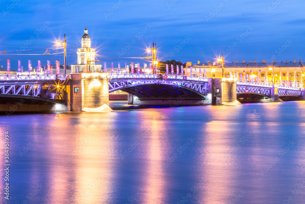 Waterfront of the Saint Petersburg night view