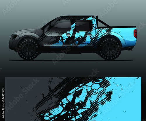 Truck decal graphic wrap vector, abstract background