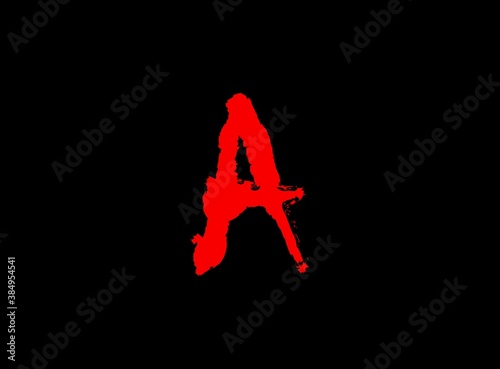 A Horror bloody, scary vector letter. Insane Fear brutal, scream font. Wicked night theme style design. Hand writing eps10 illustration