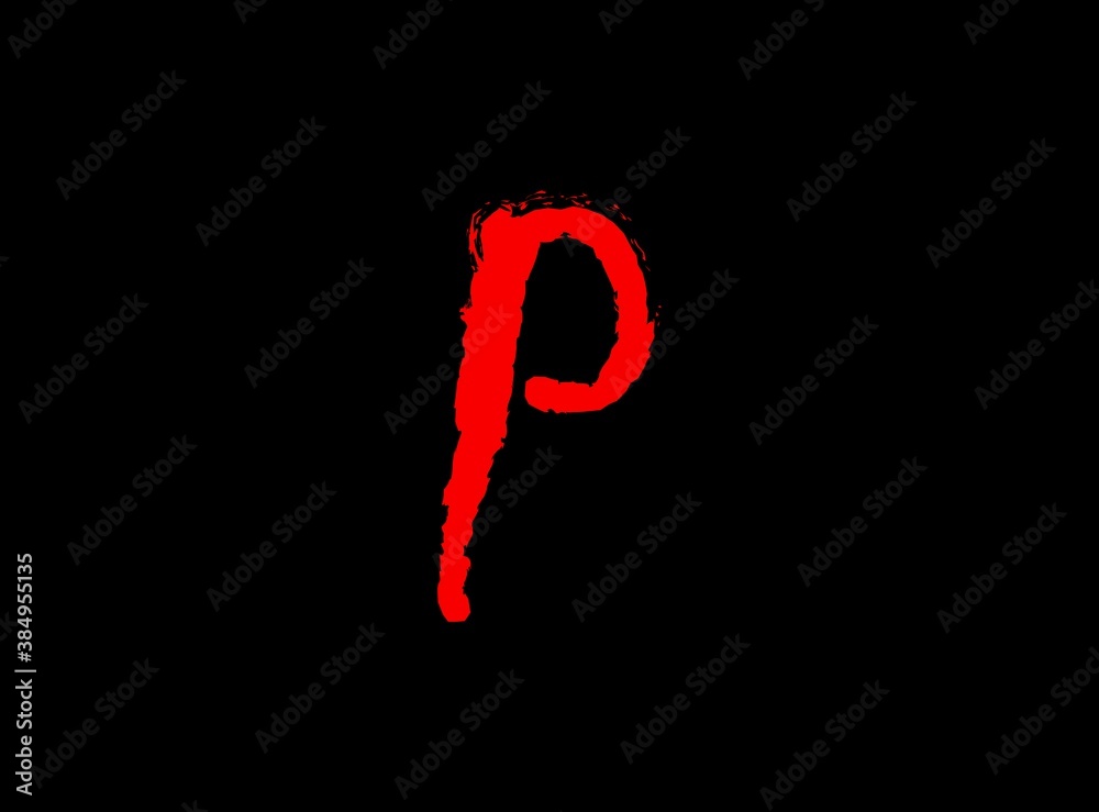 P Horror bloody, scary vector letter. Insane Fear brutal, scream font. Wicked night theme style design. Hand writing eps10 illustration P Horror bloody, scary vector letter. Insane Fear brutal, scream font. Wicked night theme style design. Hand writing eps10 illustration