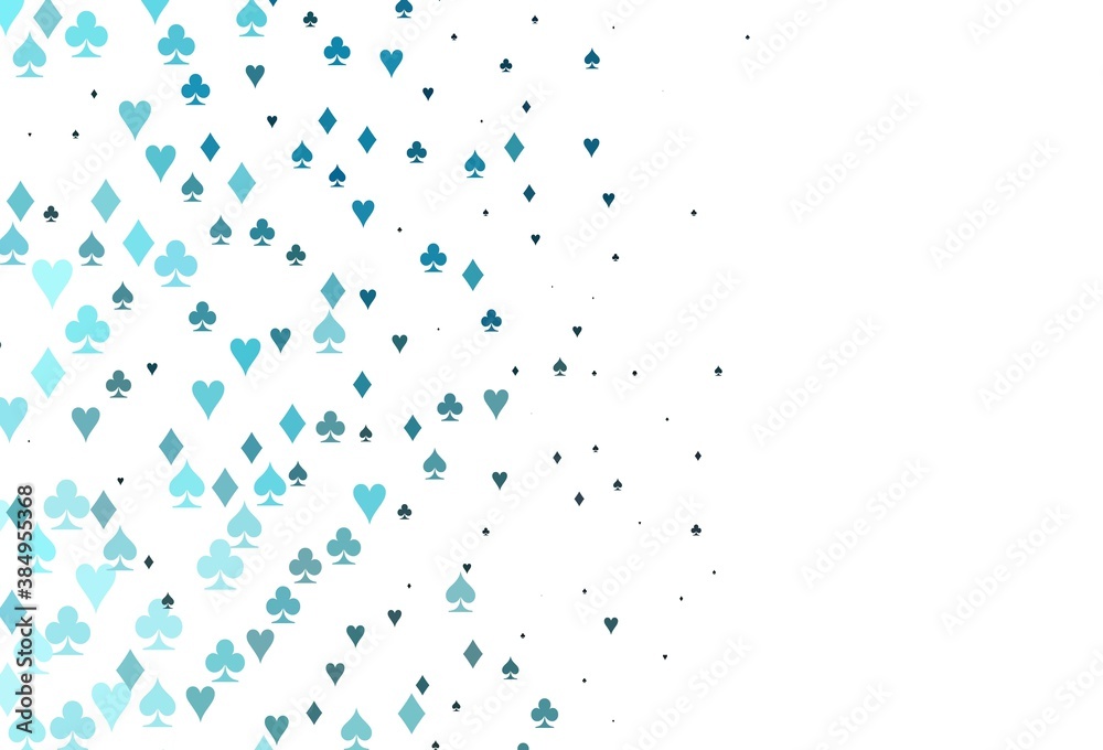 Light BLUE vector template with poker symbols.