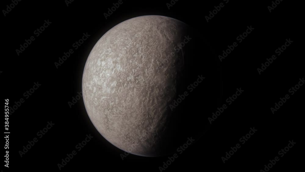 Animated clouded or fogged planet or with a lot of mist or toxic fumes as if evaporating from planet surface covered with lot of craters like features or pools of toxic gases or liquids. Half light Animated clouded or fogged planet or with a lot of mist or toxic fumes as if evaporating from planet surface covered with lot of craters like features or pools of toxic gases or liquids. Half light