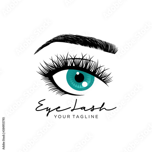 Luxury Beauty Eyelashes Logo Vector illustration