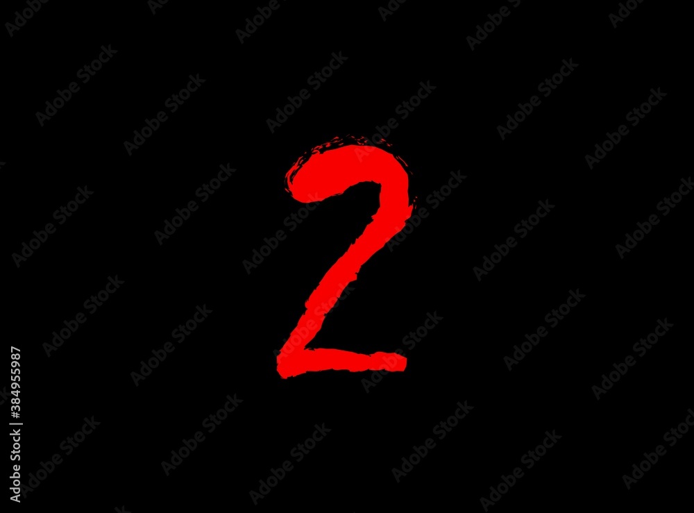 2 Horror bloody, scary vector number. Insane Fear brutal, scream font. Wicked night theme style design. Hand writing eps10 illustration 2 Horror bloody, scary vector number. Insane Fear brutal, scream font. Wicked night theme style design. Hand writing eps10 illustration