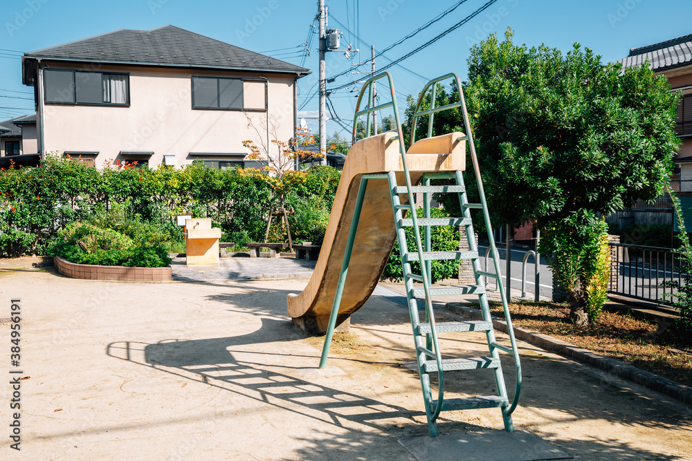 Slide at playground in Kyoto, Japan Slide at playground in Kyoto, Japan