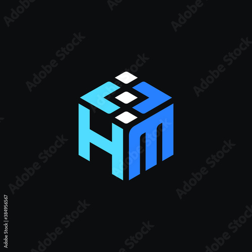 HM Initial Letter Website Design Company or Coding Logo and Icon Vector Editable Website Favicon Transparent Png