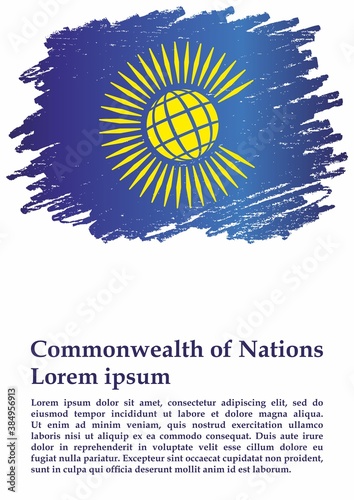 Flag of the Commonwealth of Nations, Commonwealth of Nations, British Commonwealth. Template for award design, an official document with the flag of the Commonwealth of Nations. Bright, colorful vecto