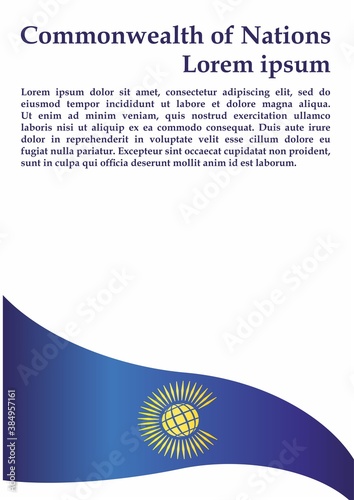 Flag of the Commonwealth of Nations, Commonwealth of Nations, British Commonwealth. Template for award design, an official document with the flag of the Commonwealth of Nations. Bright, colorful vecto