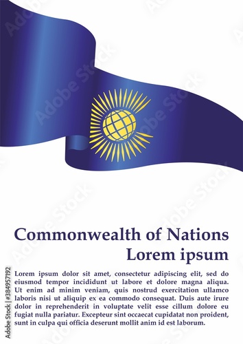 Flag of the Commonwealth of Nations, Commonwealth of Nations, British Commonwealth. Template for award design, an official document with the flag of the Commonwealth of Nations. Bright, colorful vecto