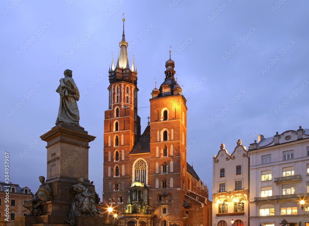 Fototapeta premium Main market square in Krakow. Poland