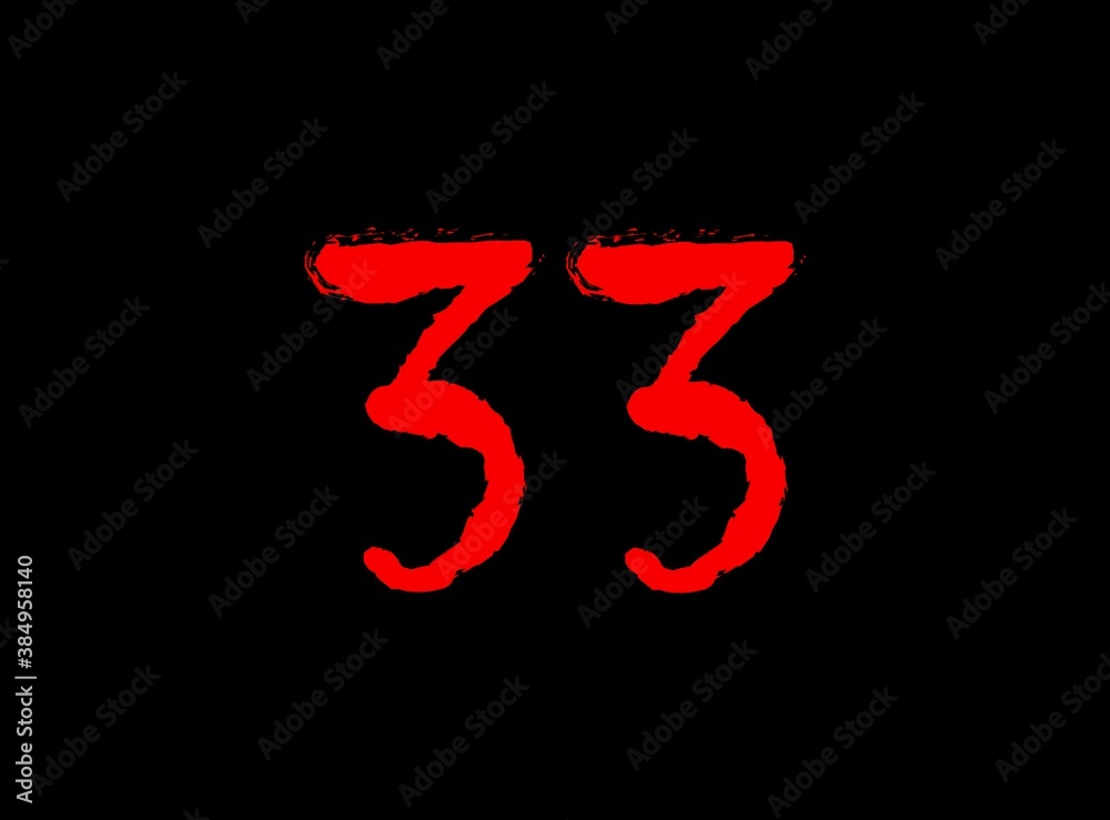 33 Horror bloody, scary vector number. Insane Fear brutal, scream font. Wicked night theme style design. Hand writing eps10 illustration 33 Horror bloody, scary vector number. Insane Fear brutal, scream font. Wicked night theme style design. Hand writing eps10 illustration