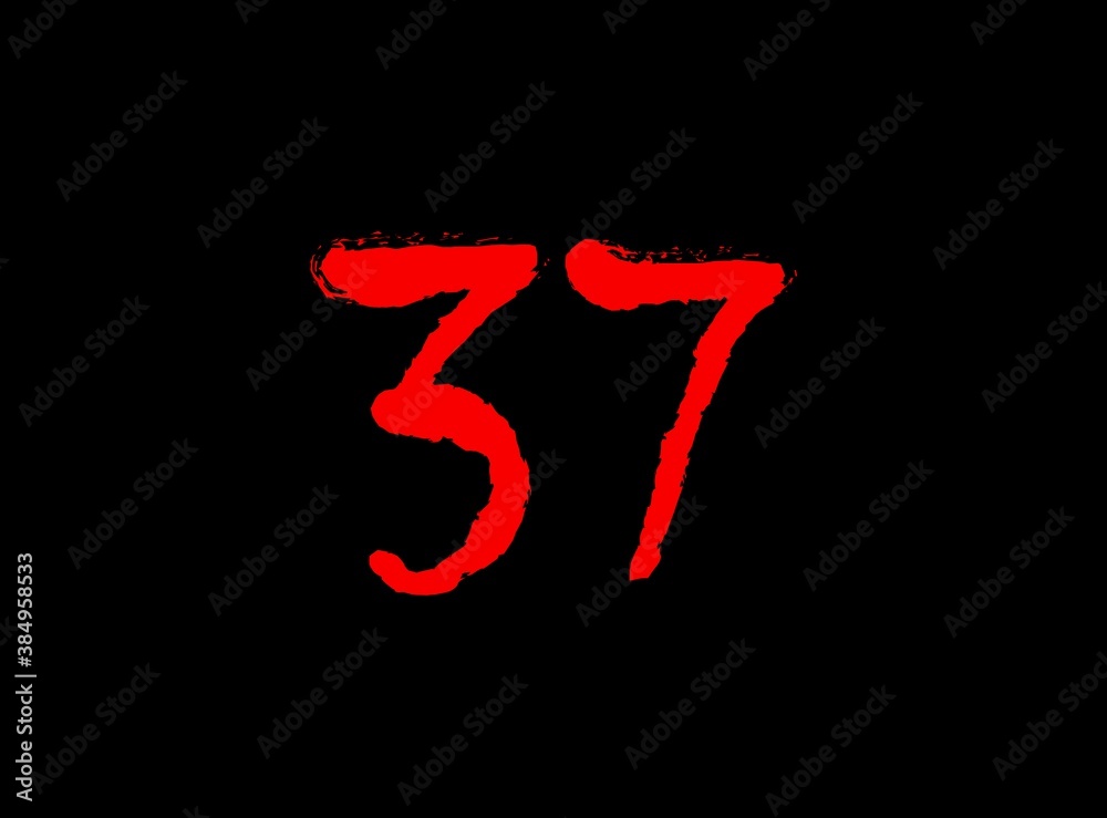 37 Horror bloody, scary vector number. Insane Fear brutal, scream font. Wicked night theme style design. Hand writing eps10 illustration 37 Horror bloody, scary vector number. Insane Fear brutal, scream font. Wicked night theme style design. Hand writing eps10 illustration