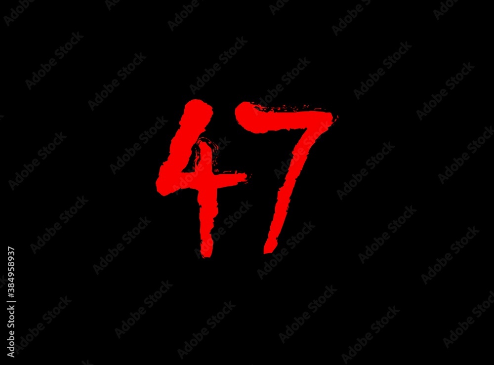 47 Horror bloody, scary vector number. Insane Fear brutal, scream font. Wicked night theme style design. Hand writing eps10 illustration 47 Horror bloody, scary vector number. Insane Fear brutal, scream font. Wicked night theme style design. Hand writing eps10 illustration