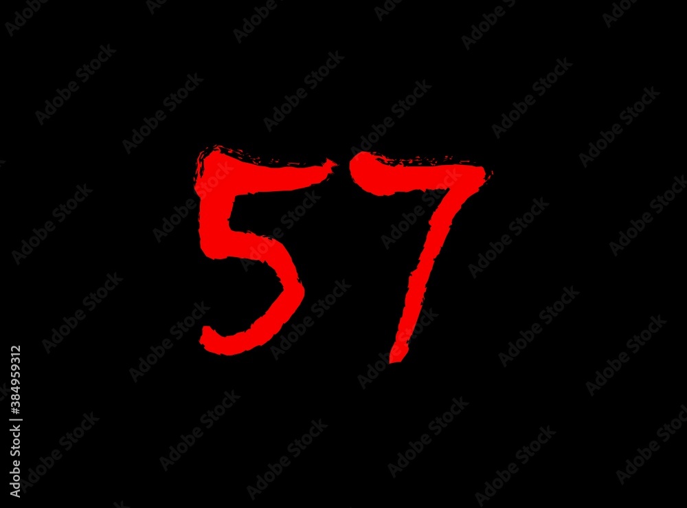 57 Horror bloody, scary vector number. Insane Fear brutal, scream font. Wicked night theme style design. Hand writing eps10 illustration 57 Horror bloody, scary vector number. Insane Fear brutal, scream font. Wicked night theme style design. Hand writing eps10 illustration