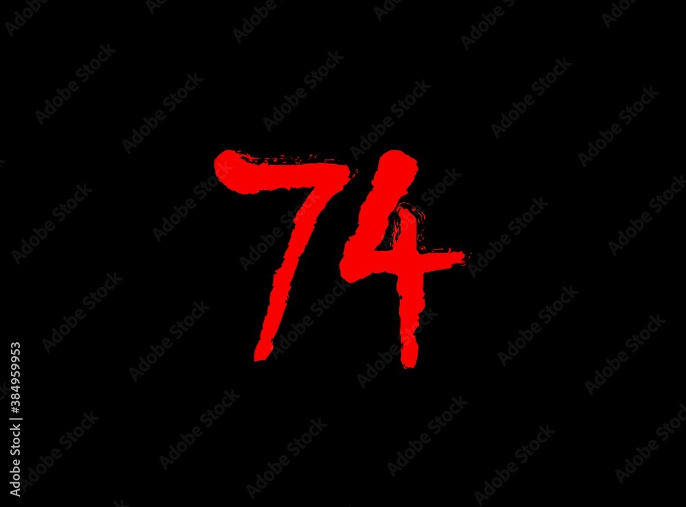 74 Horror bloody, scary vector number. Insane Fear brutal, scream font. Wicked night theme style design. Hand writing eps10 illustration 74 Horror bloody, scary vector number. Insane Fear brutal, scream font. Wicked night theme style design. Hand writing eps10 illustration