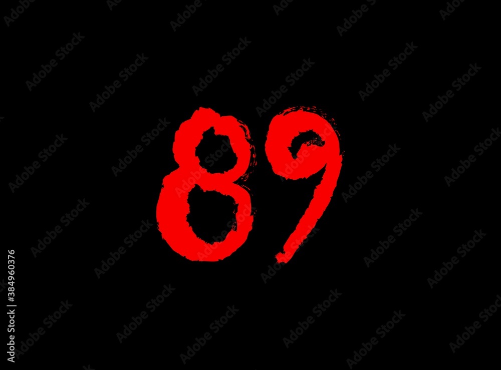 89 Horror bloody, scary vector number. Insane Fear brutal, scream font. Wicked night theme style design. Hand writing eps10 illustration 89 Horror bloody, scary vector number. Insane Fear brutal, scream font. Wicked night theme style design. Hand writing eps10 illustration