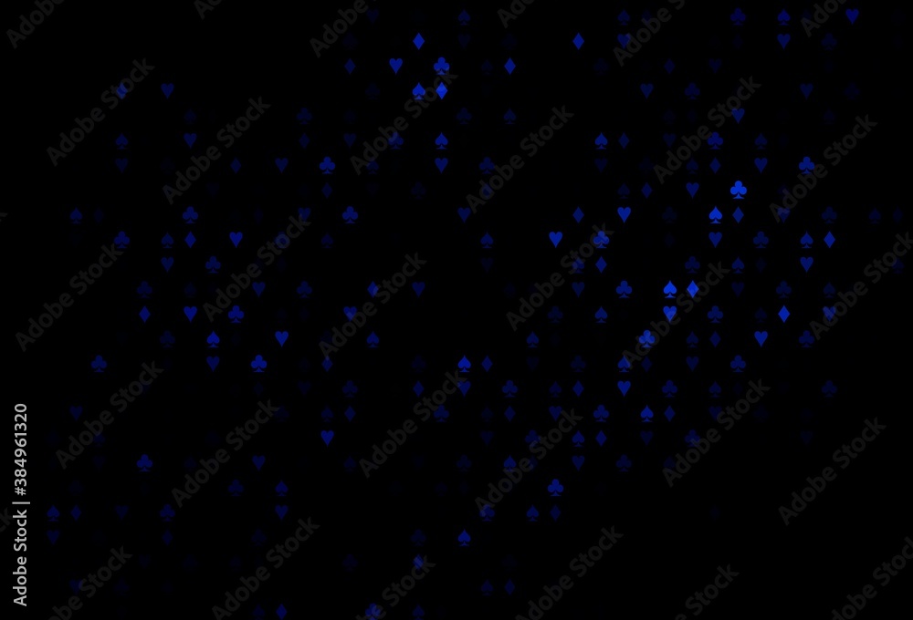 Dark Black vector template with poker symbols. Dark Black vector template with poker symbols.