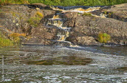 Ruskeal waterfalls at Tohmajoki river near Ruskeala village. Sortavala district. Republic of Karelia. Russia