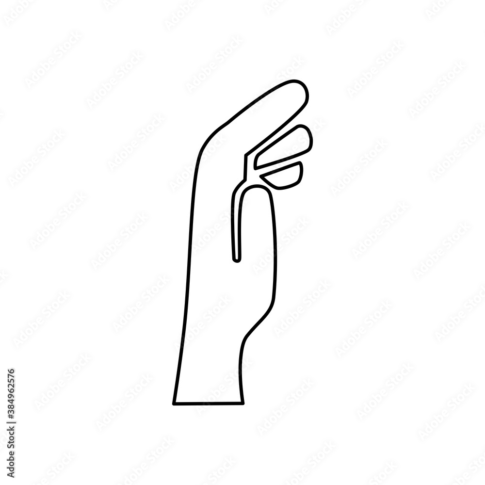 Illustration of hand palm side icon. hand palm side line art. Illustration of hand palm side icon. hand palm side line art.
