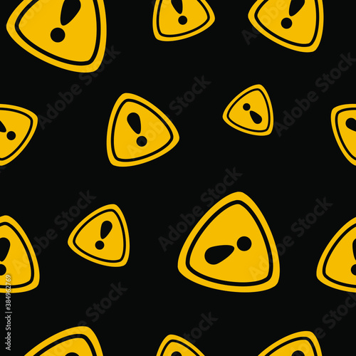 Seamless patterns with exclamation sign