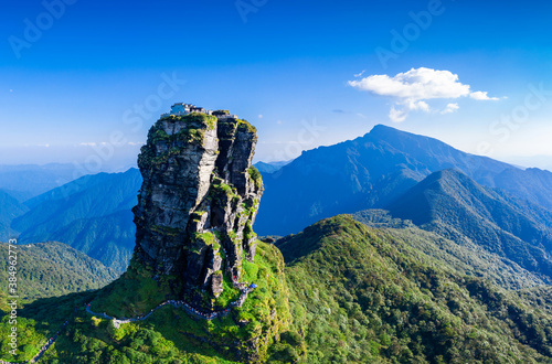 Aerial view of Mount Fanjing, Tongren City, Guizhou Province, China photo