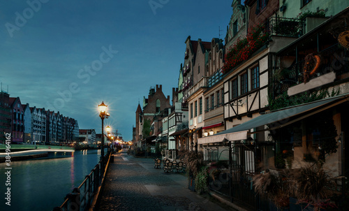 Old town of Gdansk city at Motlawa river, Poland