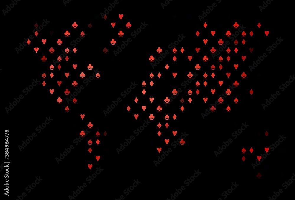 Dark Black vector template with poker symbols. Dark Black vector template with poker symbols.