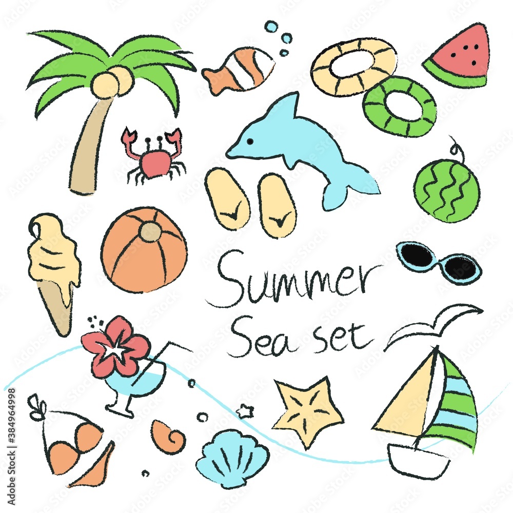 Fototapeta premium 夏の海セット