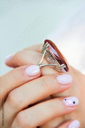 women s jewelry gold ring with a precious stone