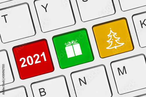 Computer keyboard with New Year keys