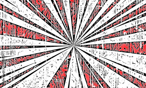 Фотография grunge manga rays speed lines graphic novel zoom background in red and black