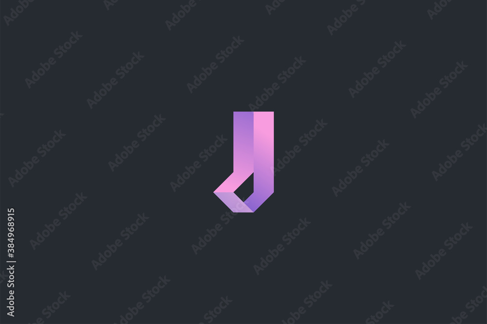 Minimal Geometrical Abstract Letter J Dark Background Logo Template Minimal Geometrical Abstract Letter J Dark Background Logo Template