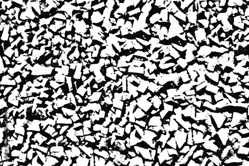 Grunge rough rough texture. Abstract monochrome background  unevenly dotted with small rectangles and squares. Vector illustration. Overlay template.