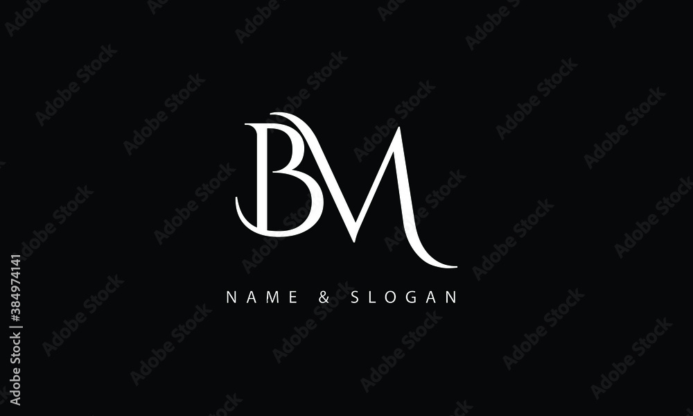 BM, MB, B, M abstract letters logo monogram