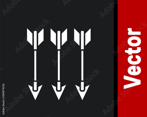 White Crossed arrows icon isolated on black background. Vector.