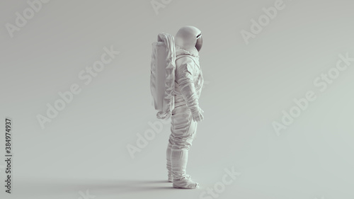 White Astronaut with Black Visor Side View 3d illustration